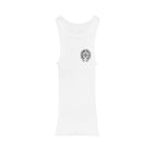 Chrome Hearts Horseshoe Logo White Tank Top
