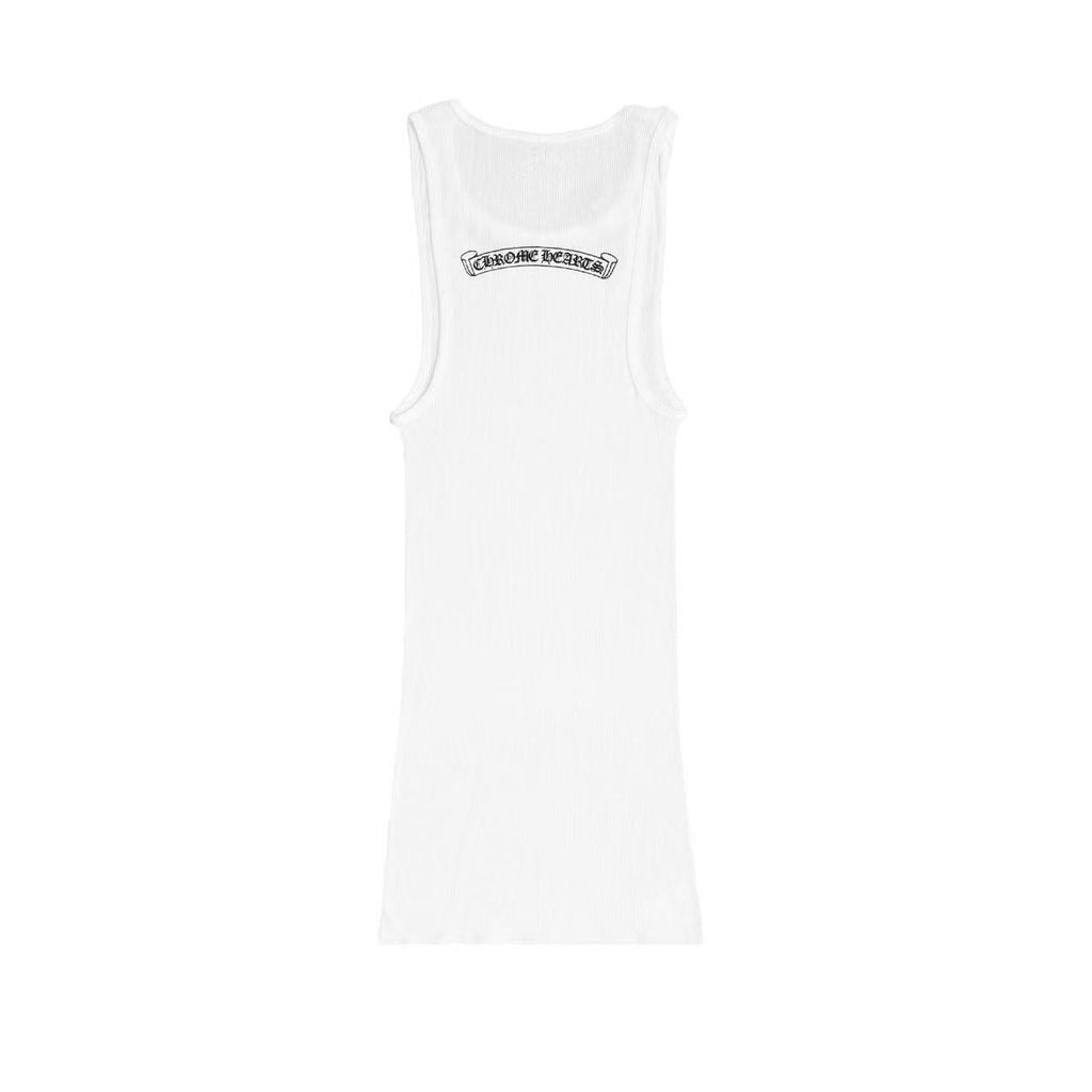 Chrome Hearts Neck Logo White Tank Top