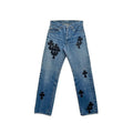 Chrome Hearts Alligator Cross Patch Jeans – Denim front view