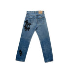 Chrome Hearts Alligator Cross Patch Jeans – Denim back view