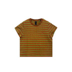 Chrome Hearts Brown & Green Stripe Women's Short Sleeve Tee