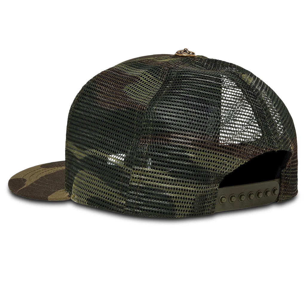 Chrome Hearts CH Hollywood Trucker Cap - Camo Green