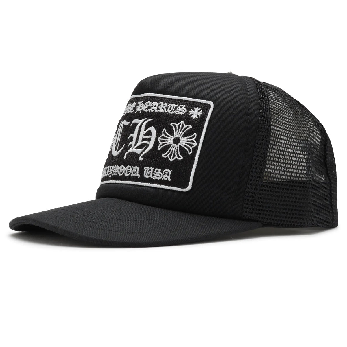 Chrome Hearts CH Hollywood USA Trucker Cap - Black