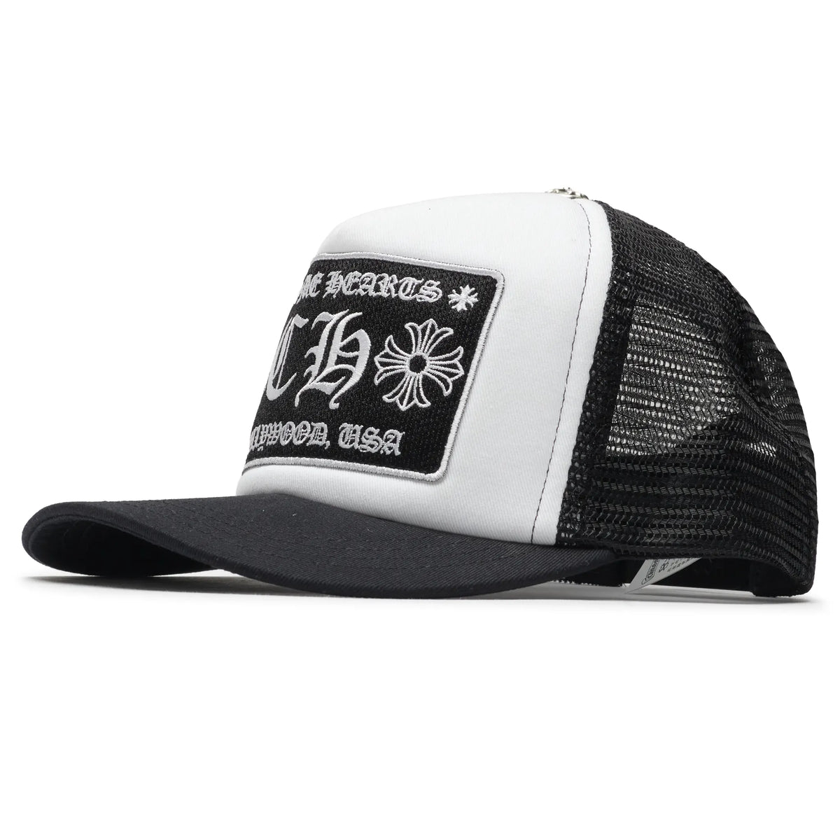 Chrome Hearts CH Hollywood Trucker Cap - White/Black