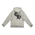 Chrome Hearts CH Logo Cross Leather Patch Grey Pullover Hoodie