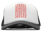 Chrome Hearts Eyechart Trucker Cap - Black/White/Red
