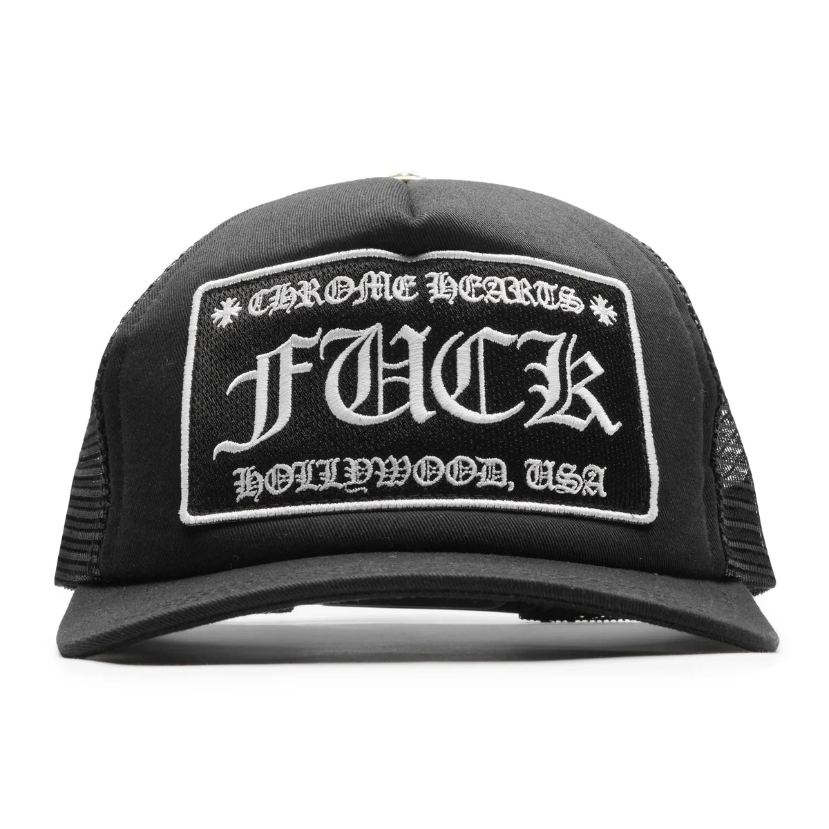 Chrome Hearts Fuck Hollywood Trucker Cap - Black