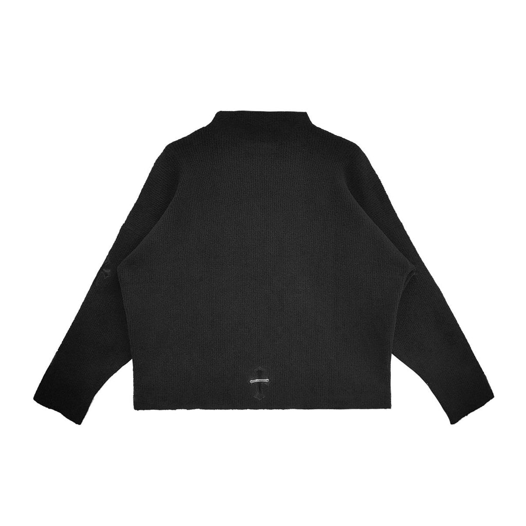 Chrome Hearts Horsehair Cross Half Turtleneck Knitted Sweater - back view