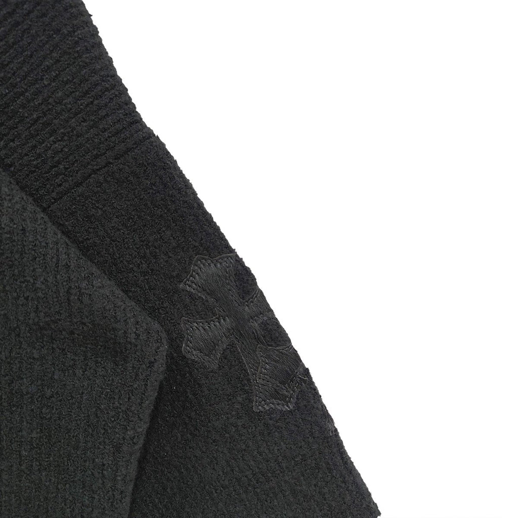 Chrome Hearts Horsehair Cross Half Turtleneck Knitted Sweater - detail view