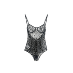 Chrome Hearts Lace Teddy Embroidered Black Bodysuit