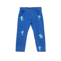 Chrome Hearts London Exclusive Blue Cross Patch Jeans front