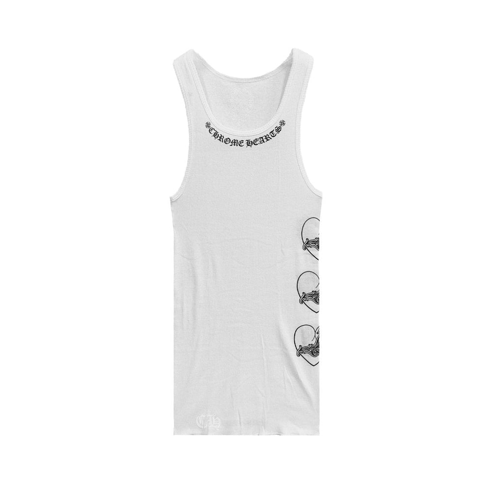 Chrome Hearts LOVE U Vine Heart Rib Tank Top in White
