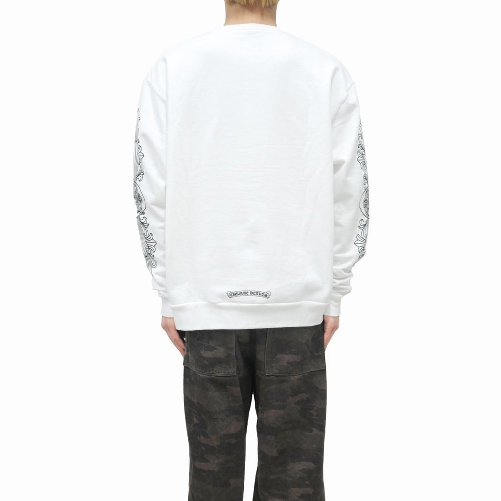 Chrome Hearts Love You Letter Sweatshirt - White Cotton Crewneck - lifestyle shot
