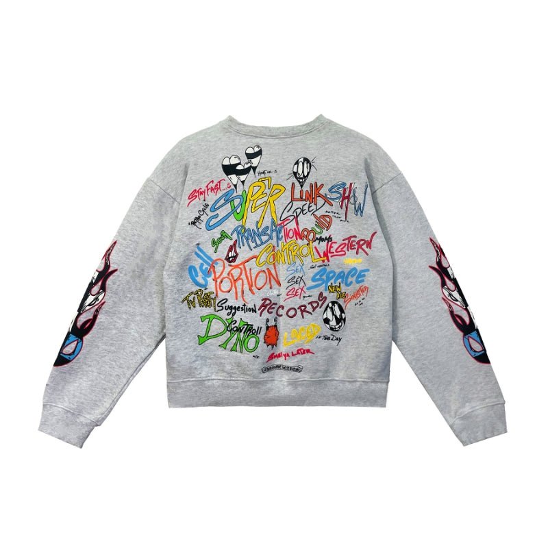 Chrome Hearts Matty Boy Brain Crewneck Sweatshirt in Grey