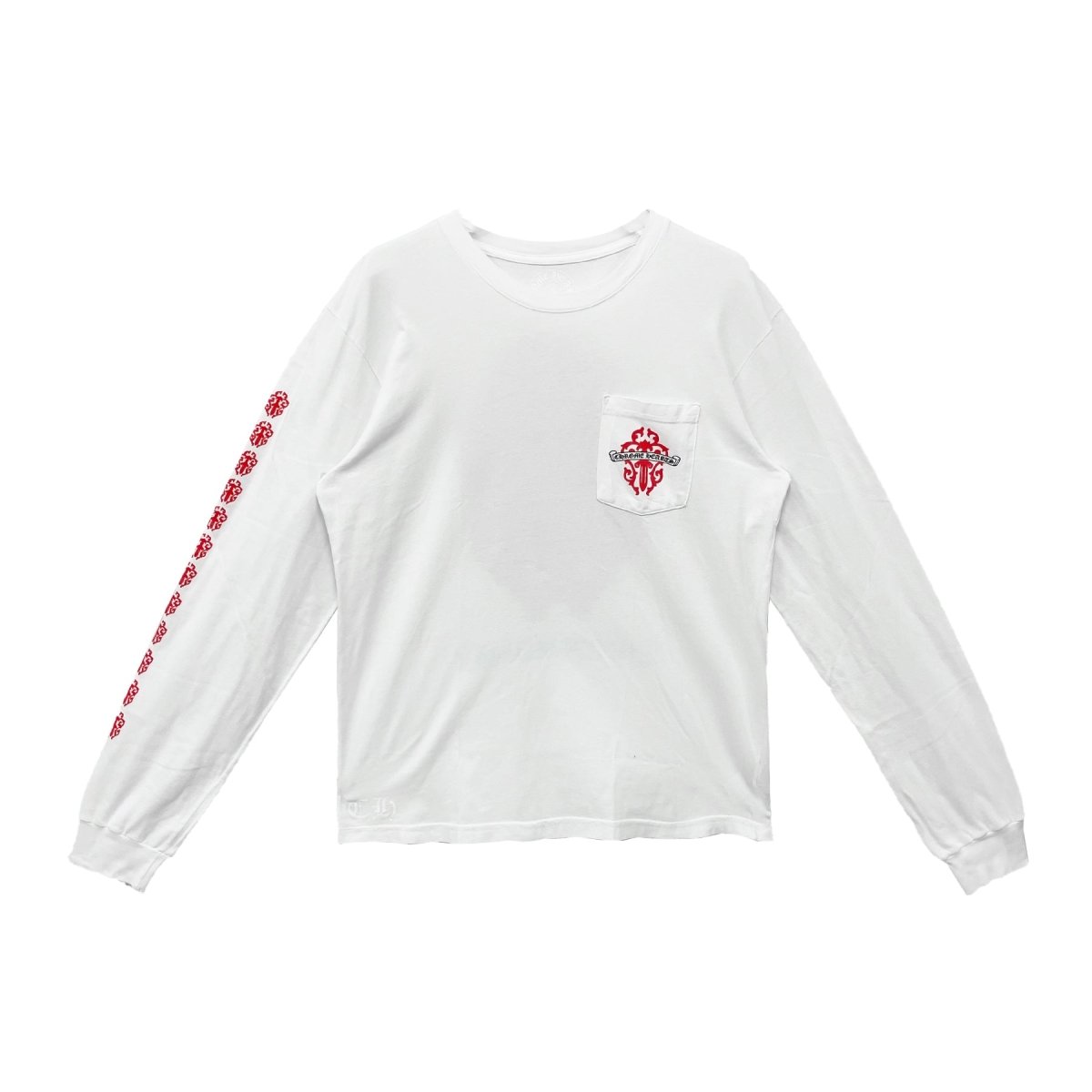 Chrome Hearts Red Dagger White Long Sleeve T-Shirt - Premium Cotton Tee - back view