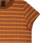 Chrome Hearts Red Lips Script Stripe Tee in Brown & Orange
