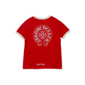 Chrome Hearts Red Horseshoe Logo T-Shirt - Cotton Short Sleeve