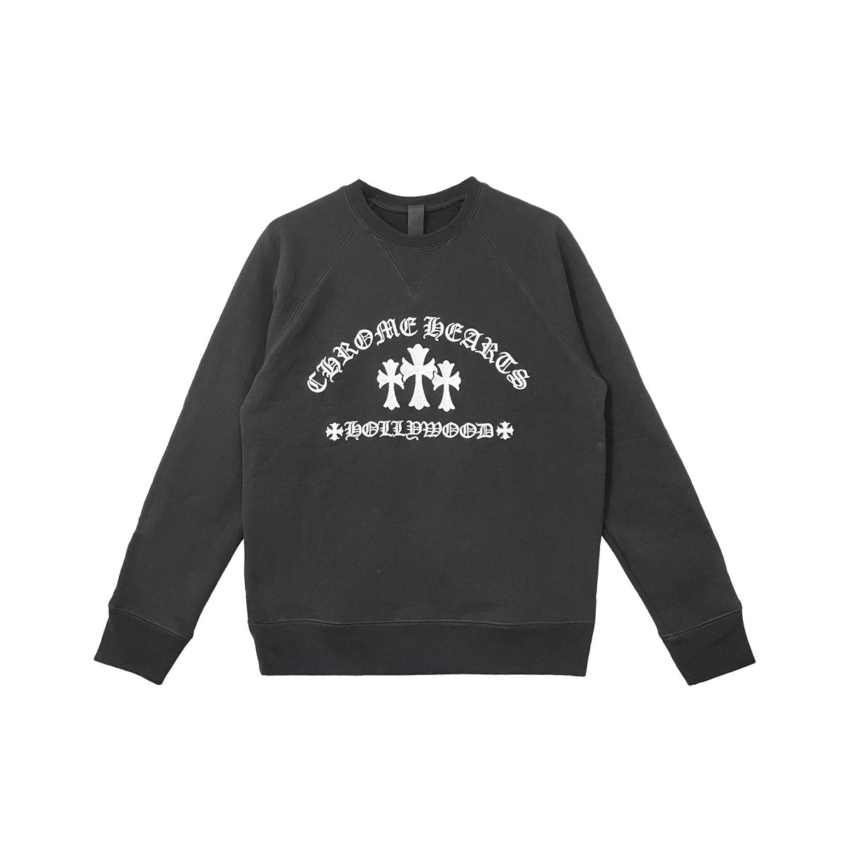 Chrome Hearts Triple Cross CH Embroidered Sweatshirt in Black