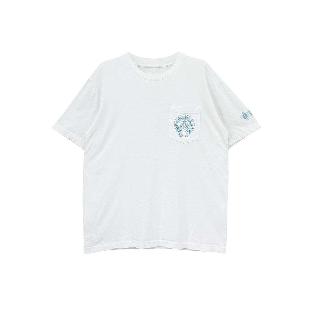 Chrome Hearts Triple Cross Logo White Short Sleeve T-Shirt - Cotton Tee