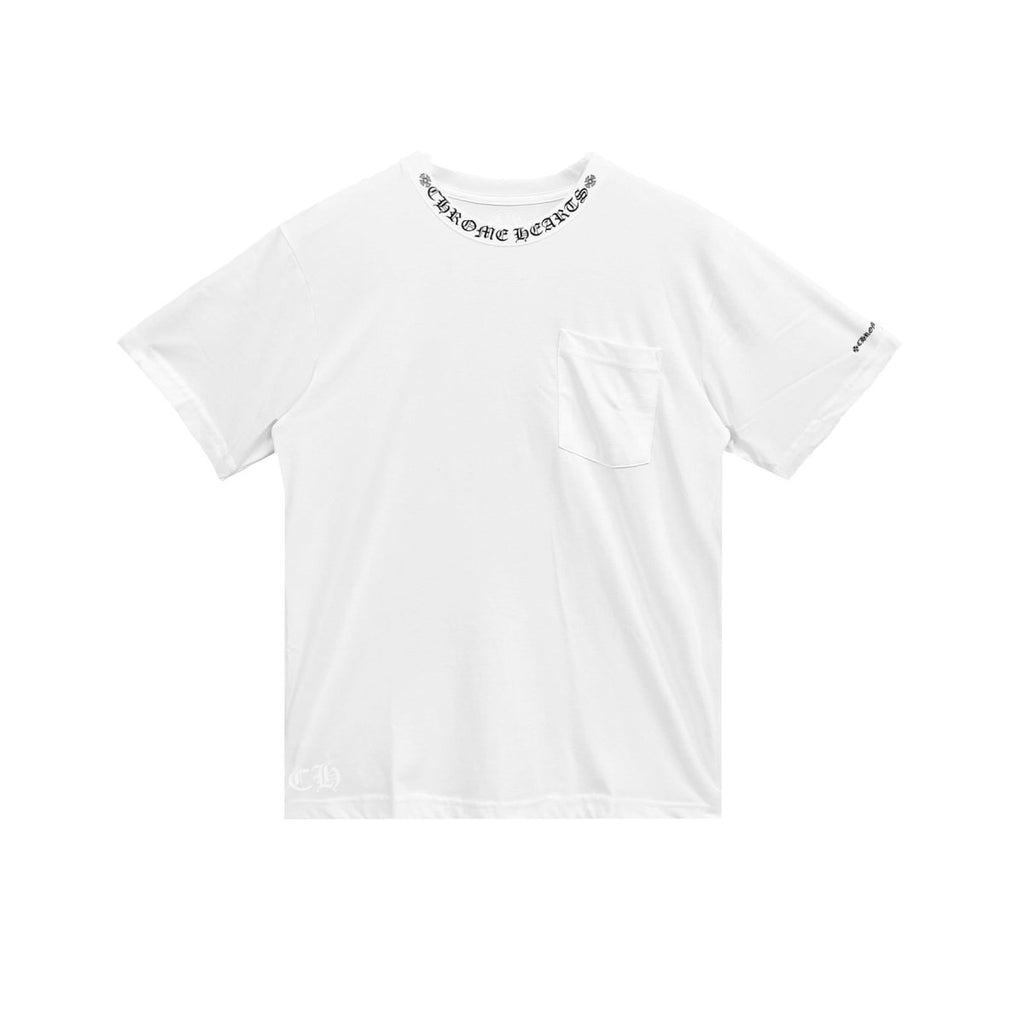 Chrome Hearts White Neck Logo Short Sleeve Tee