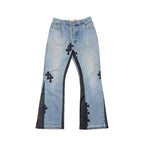 Chrome Hearts x Levi's 501 Black Cross Patch Jeans – Blue front view