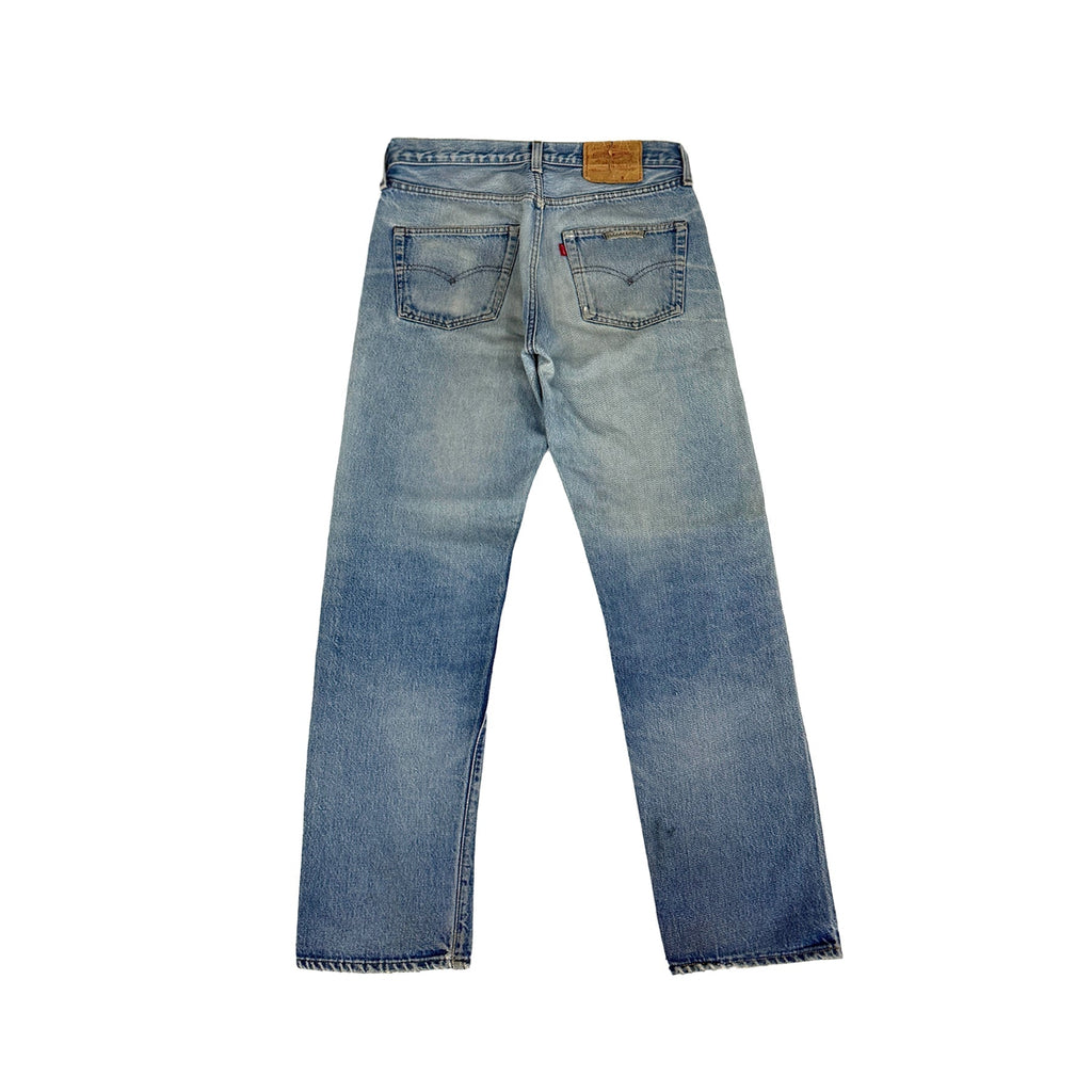 Chrome Hearts x Levi's 501 Distressed Washed Blue Jeans back view