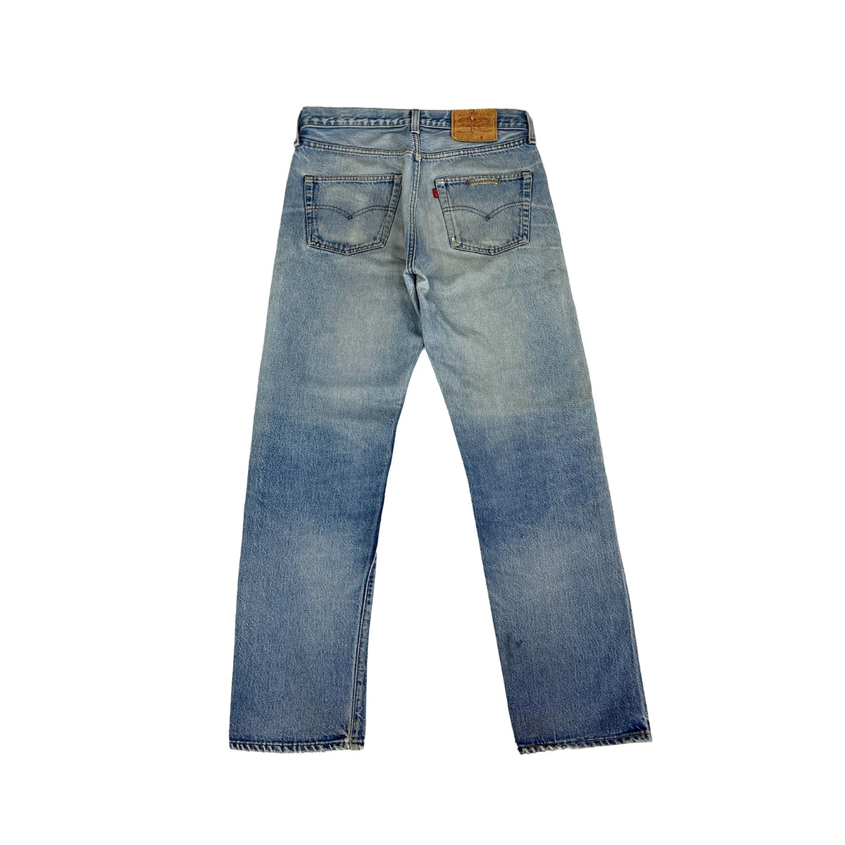 Chrome Hearts x Levi's 501 Distressed Washed Blue Jeans back view
