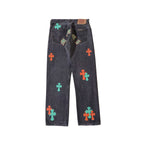 Chrome Hearts x Levi's 501 Miami Cross Patch Jeans – Grey back view