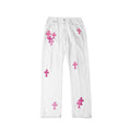 Chrome Hearts x Levi's 501 Pink Cross Patch Jeans – White front view