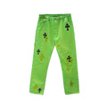 Chrome Hearts x Levi's 501 Sex Records Cross Patch Jeans – Vintage Green front view