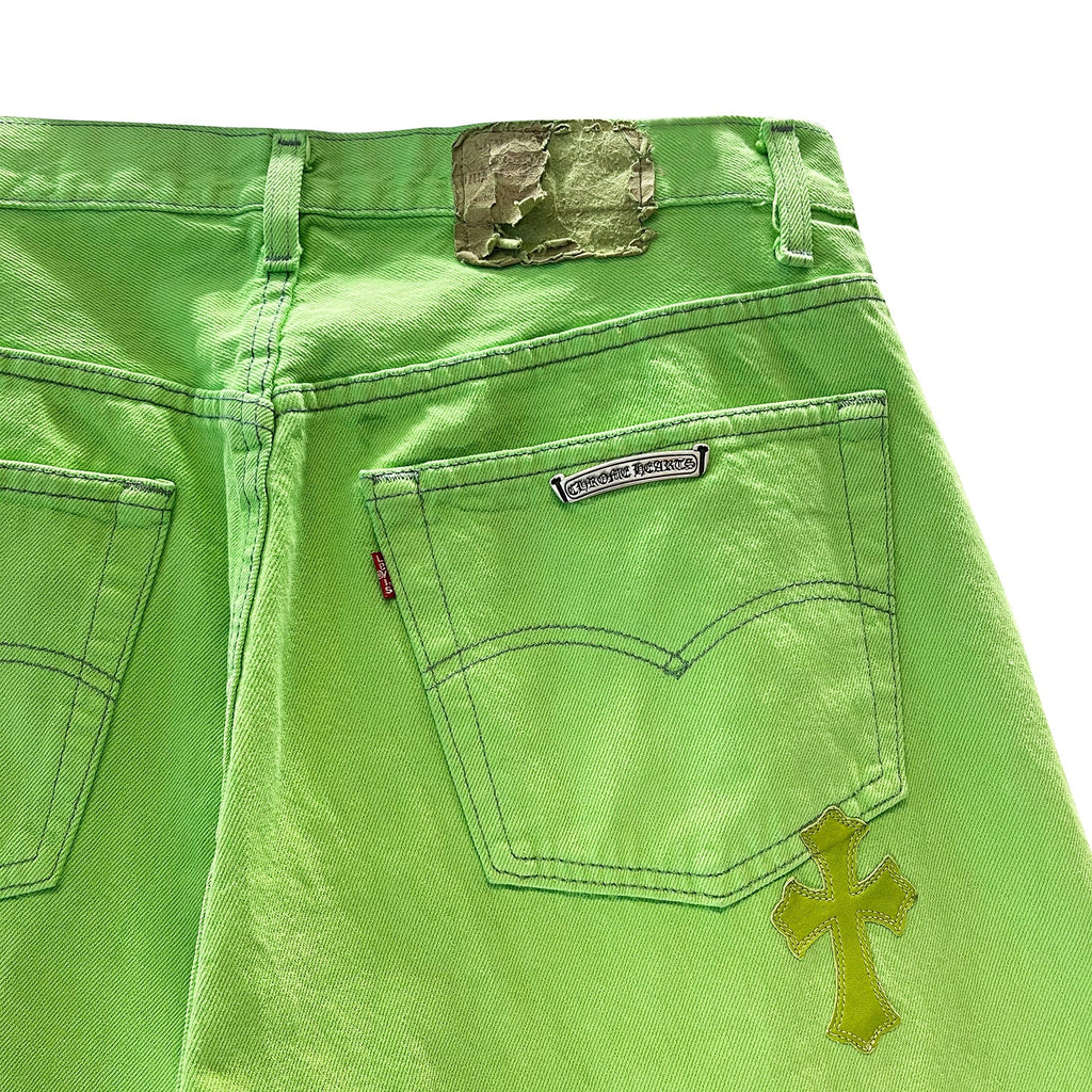 Chrome Hearts x Levi's 501 Sex Records Cross Patch Jeans – Vintage Green alternate view