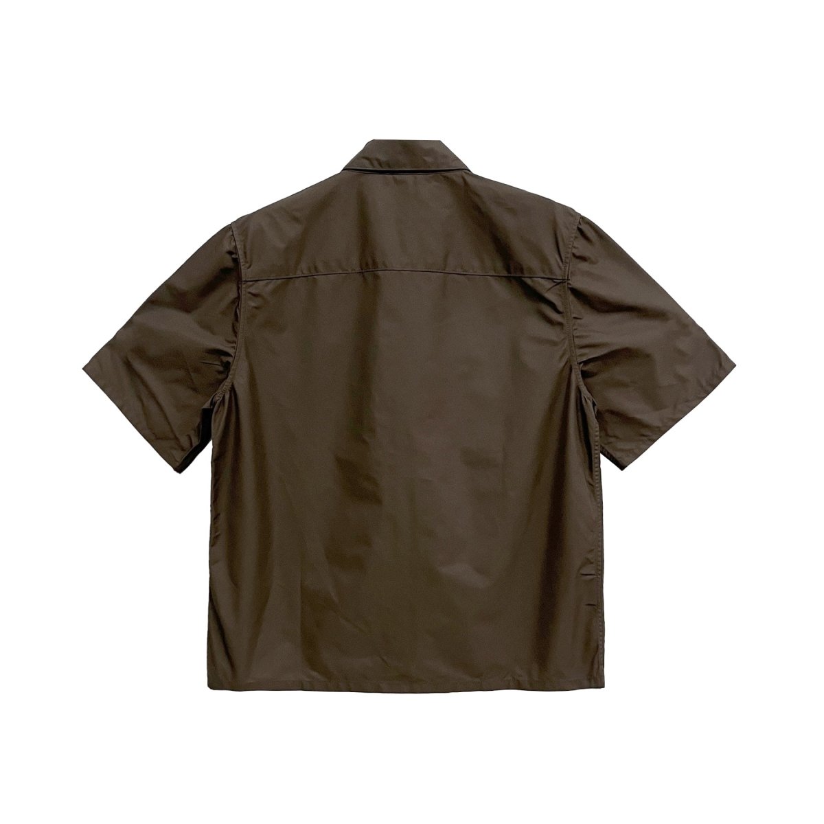Chrome Hearts Zip Nylon Leather Patchwork Brown Shirt Jacket