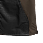 Chrome Hearts Zip Nylon Leather Patchwork Brown Shirt Jacket