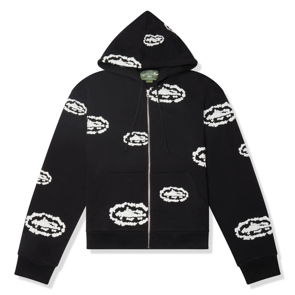 Corteiz x Denim Tears Cotton Wreath Zip-up Hoodie - Black