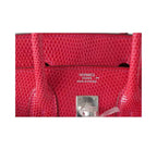 Hermes Birkin 25 Rouge Exotic Lizard Palladium Hardware