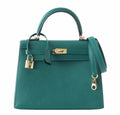Hermes Kelly Sellier 28 Malachite Epsom Leather Gold Hardware
