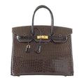 Hermes Birkin 35 Bi-Color Porosus Crocodile Special Order Gold Hardware