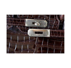 Hermes Birkin 35 Chocolate Porosus Crocodile Palladium Hardware