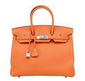 Hermes Birkin 35 Orange Togo Leather Palladium Hardware
