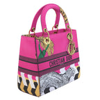 Dior Small Lady Toile de Jouy Pop Embroidery Bag - Pink
