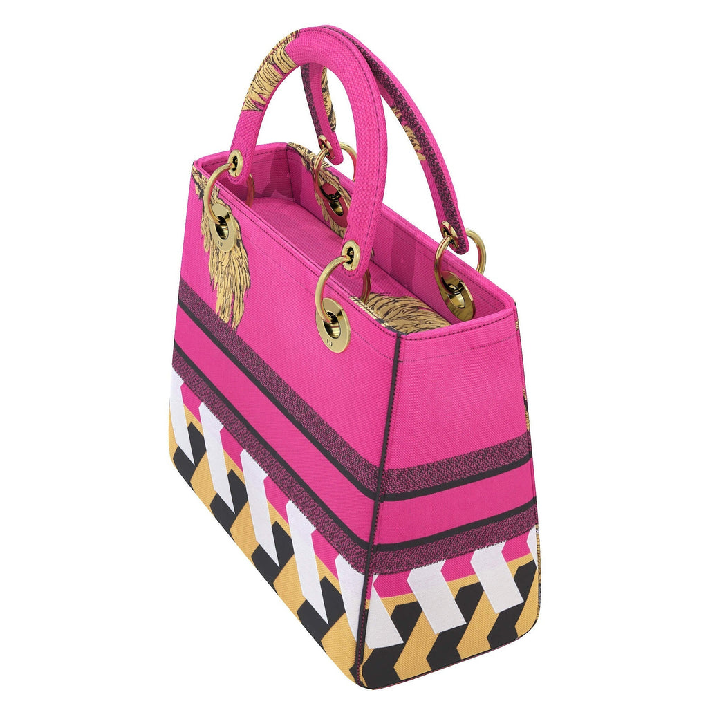 Dior Small Lady Toile de Jouy Pop Embroidery Bag - Pink