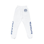 Chrome Hearts White Horseshoe Blue Script Sweatpants