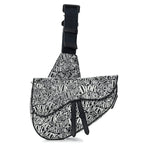 Dior x SHAWN STUSSY Grained Calfskin Saddle Bag - Navy Blue