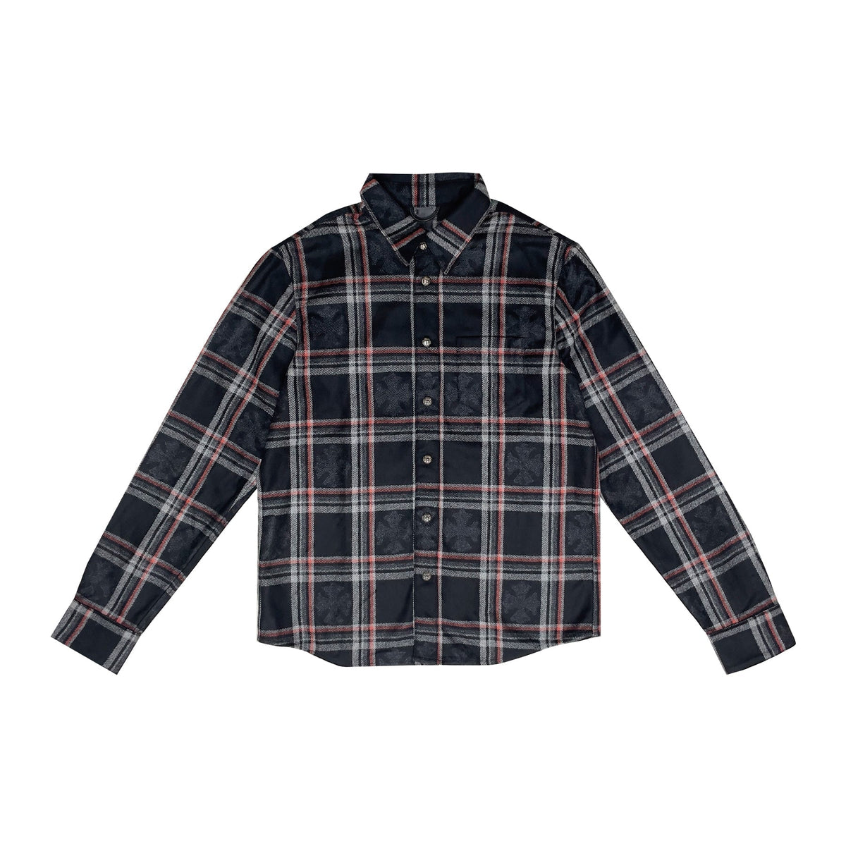 Chrome Hearts Gas Station Plaid Cashmere Black Shirt