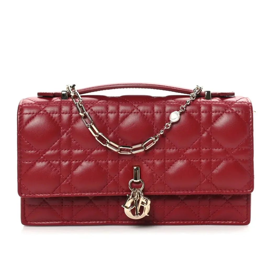 Dior My Dior Mini Cannage Lambskin Bag – Cherry Red