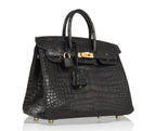 Hermès Birkin 25 Noir Alligator Bag GHW