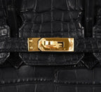 Hermès Birkin 25 Noir Alligator Bag GHW