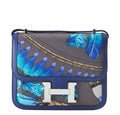 Hermes Constance Mini 18 Brasil Graphite Blue Thalassa Silk Swift Leather Palladium Hardware