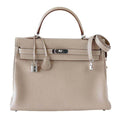 Hermes Kelly 35 Argile Supple Bag PHW