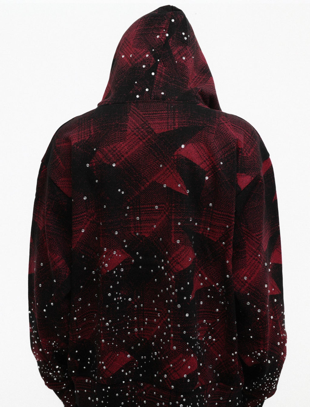 Sp5der Star Plaid Full Zip Hoodie - Black
